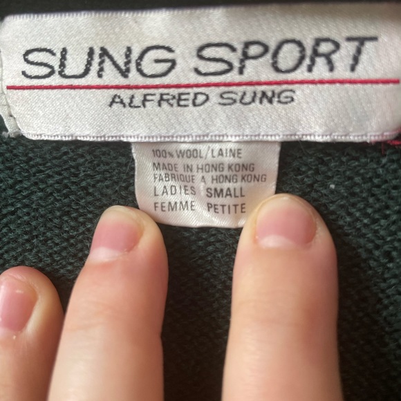 ALFRED SUNG VINTAGE EMBROIDERED 100% WOOL CARDIGAN SIZE SMALL DESIGNER VINTAGE - Picture 5 of 10